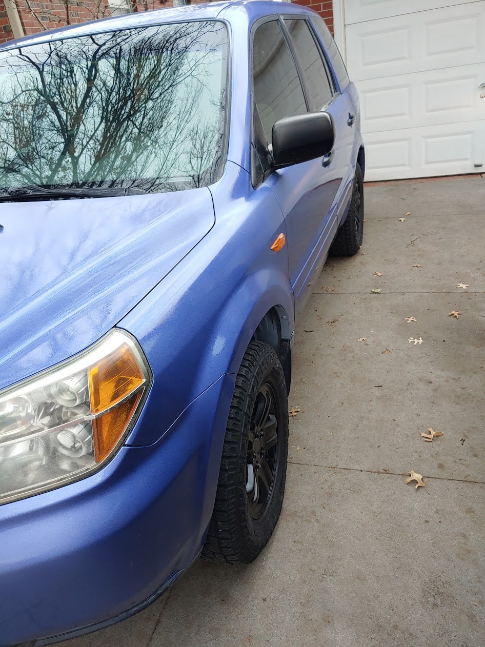 Finished blue paint on a Honda CR-V